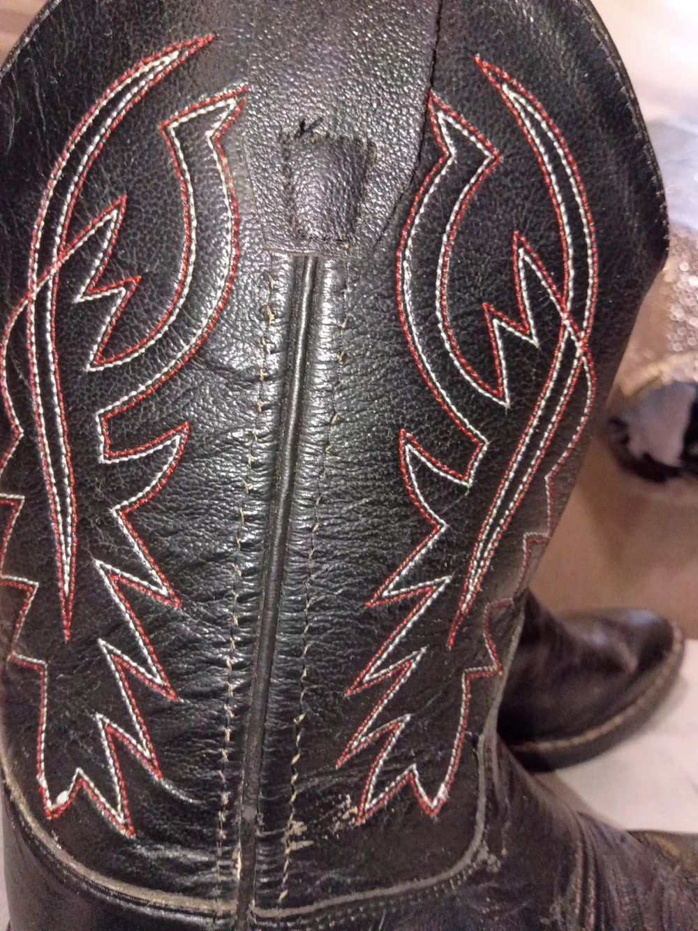 Youth Black Leather Western Cowboy Boots
